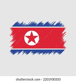 North Korea Flag Brush Vector. National Flag