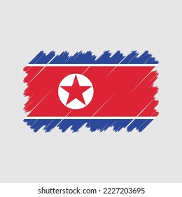 Ilustración del vector de pincel de bandera de Corea del Norte