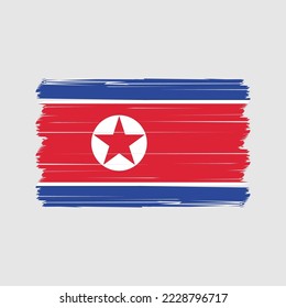 Ilustración del vector de pincel de bandera de Corea del Norte