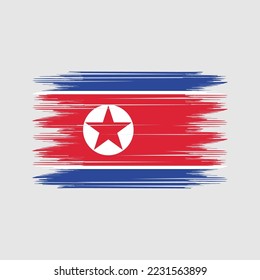 Ilustración del vector de pincel de bandera de Corea del Norte