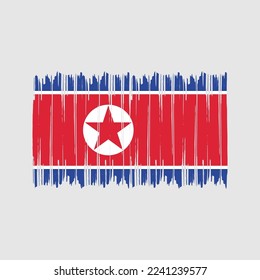 North Korea Flag Brush Vector Design