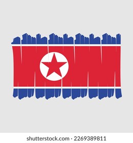 North Korea Flag Brush Vector Design