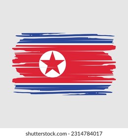 Ilustración del vector de pincel de bandera de Corea del Norte
