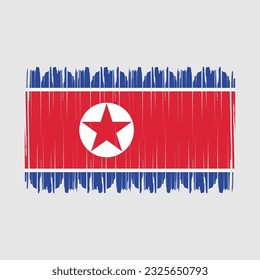 Ilustración del vector de pincel de bandera de Corea del Norte