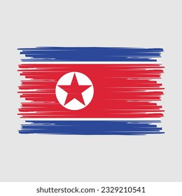 Ilustración del vector de pincel de bandera de Corea del Norte