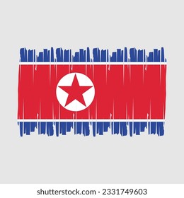 Ilustración del vector de pincel de bandera de Corea del Norte