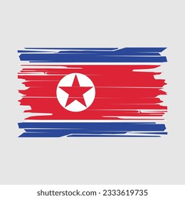 Ilustración del vector de pincel de bandera de Corea del Norte