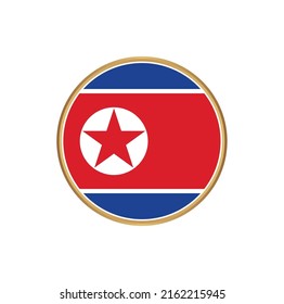 North Korea Flag with Circle Frame. National Flag