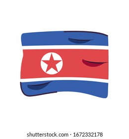 north korea flag country isolated icon vector illustration design