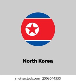 Ilustración vectorial del diseño de la bandera de Corea del Norte sobre un fondo gris para el gráfico y el Diseño web.