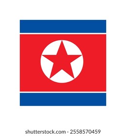 north korea flag icon isoated vector illustration