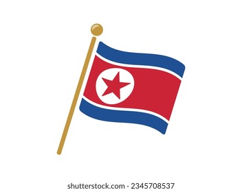 North Korea flag icon vector illustration