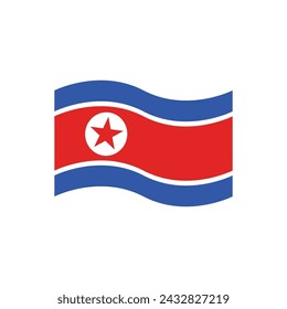 icono de bandera de corea del norte plantilla de vector ilustración diseño de logotipo