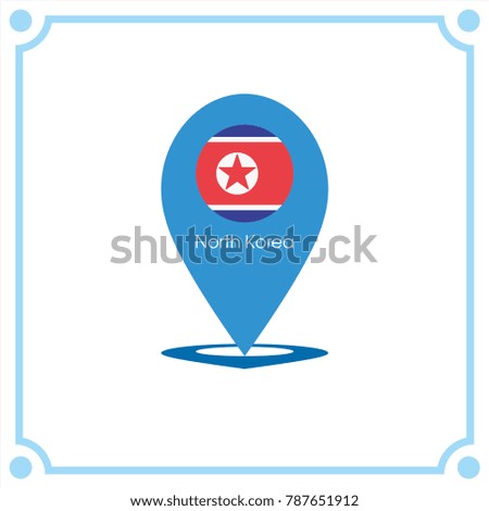 north korea flag icon vector