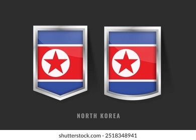 NORTH KOREA With Flag, North Korean Product Label Banners Template.