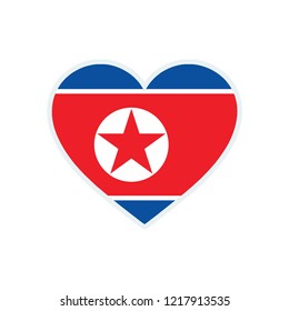 North Korea flag. North Korea love flag.