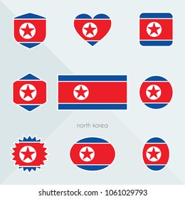 
North Korea flag. National flag of North Korea. North Korea vector flag button. North Korea independence day.