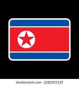 North Korea flag, official colors and proportion. Vector illustration.