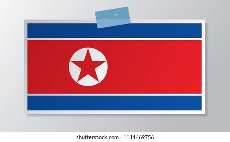 north korea flag with plaster vector