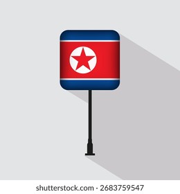 Nordkorea-Flaggenpol, Vektorgrafik