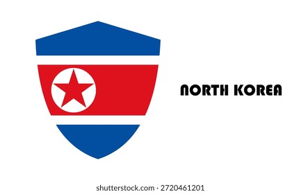 Bandera de Corea del Norte en forma de escudo (insignia)