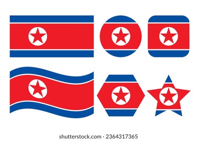 North Korea flag simple illustration for independence day or election