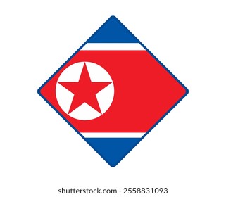 North Korea flag square shaped. vector