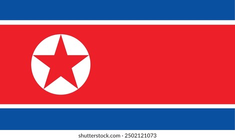 North korea flag vector design and illustration , National flag of North Korea , Digitalillustration