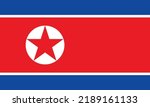 North Korea flag vector graphic. Rectangle North Korean flag illustration. North Korea country flag is a symbol of freedom, patriotism and independence.