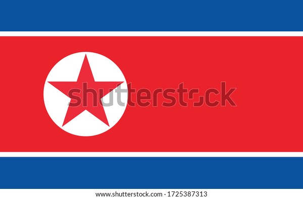 North Korea flag vector\
graphic. Rectangle North Korean flag illustration. North Korea\
country flag is a symbol of freedom, patriotism and\
independence.