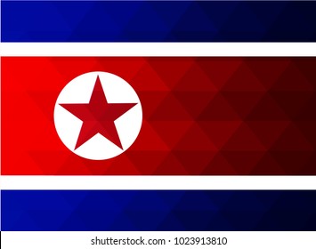 North Korea  Flag vector illustration. North Korea  Flag. National Flag of North Korea. Mosaic flag. Vector