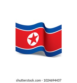 North Korea flag, vector illustration on a white background