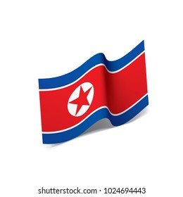 North Korea flag, vector illustration on a white background