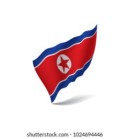 North Korea flag, vector illustration on a white background