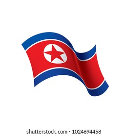 North Korea flag, vector illustration on a white background