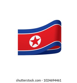 North Korea flag, vector illustration on a white background