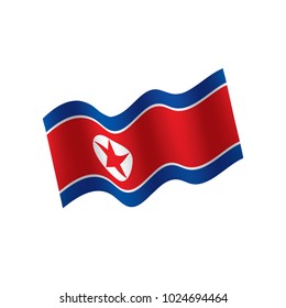 North Korea flag, vector illustration on a white background