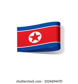 North Korea flag, vector illustration on a white background