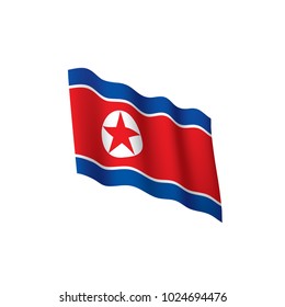 North Korea flag, vector illustration on a white background