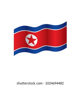 North Korea flag, vector illustration on a white background