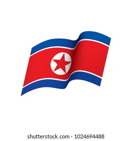 North Korea flag, vector illustration on a white background