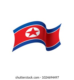 North Korea flag, vector illustration on a white background