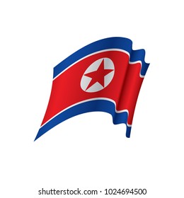 North Korea flag, vector illustration on a white background