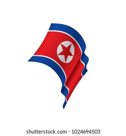 North Korea flag, vector illustration on a white background