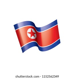 North Korea flag, vector illustration on a white background