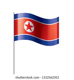 North Korea flag, vector illustration on a white background