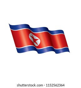 North Korea flag, vector illustration on a white background
