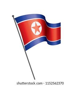 North Korea flag, vector illustration on a white background