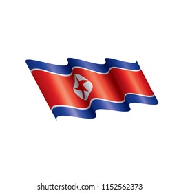 North Korea flag, vector illustration on a white background