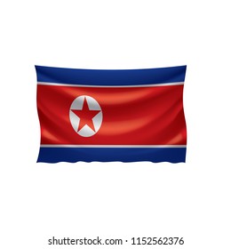 North Korea flag, vector illustration on a white background